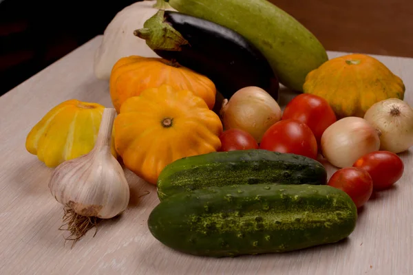 Różne Warzywa Białym Tle Letni Zestaw Produktów Witaminowych — Zdjęcie stockowe