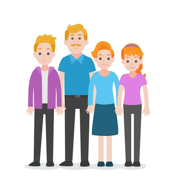 Set Personas Personaje Concepto Familia Tío Tía Nieto Sobrino Sobrina — Vector de stock