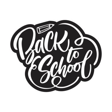 Okula dönüş vektör eli izole edilmiş harfleri çizdi.