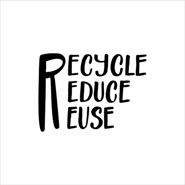 Слоган Письма Recycle Reduce Reuse Мотивационная Цитата Выбора Экологически Чистого — стоковый вектор