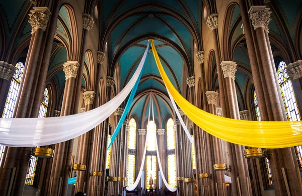 Interieur Van Oude Kerk Istanboel Turkije Mooi Interieur Met Gekleurde — Stockfoto