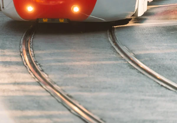 Close Beeld Van Moderne Tram Street Van Istanboel Turkije — Stockfoto