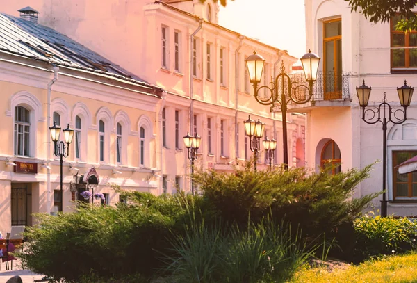 Old Street Vitebsk Sunset Belarus Europe — Stock Photo, Image