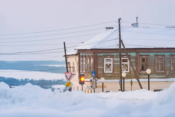 Hiver dans les zones rurales de la Russie — Photo