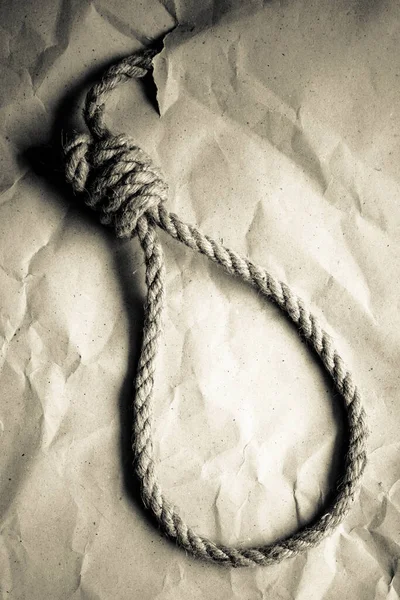 Suicide Rope Wrinkle Paper Giving — Stock Photo, Image