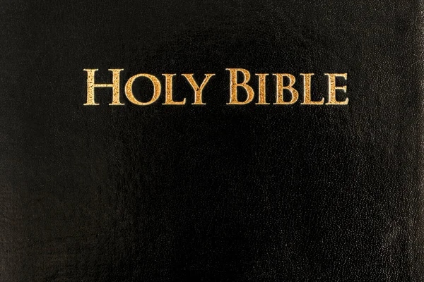 Goldener Buchstabe Holy Bible Ledernem Bucheinband — Stockfoto