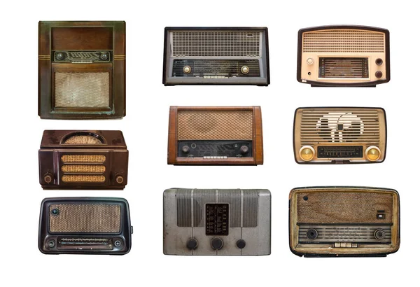 古いヴィンテージラジオのコンピレーション — ストック写真