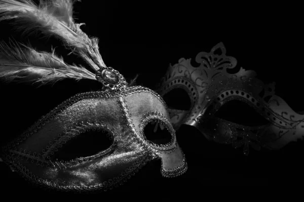 Mask Masquerade Black Carnival Fancy Background Party Gold New Venice — Stock Photo, Image