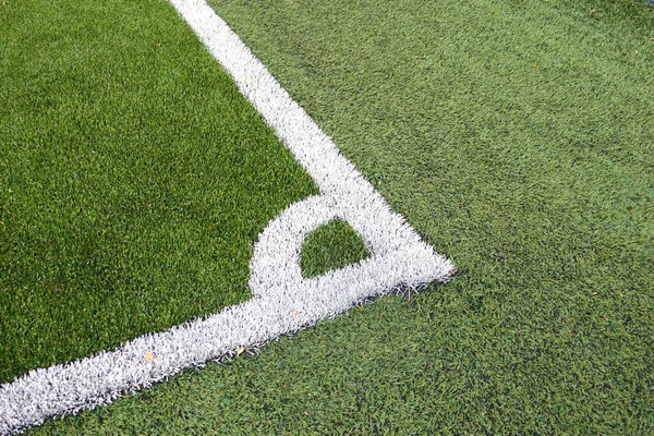 Esquina Del Campo Fútbol Césped Artificial —  Fotos de Stock