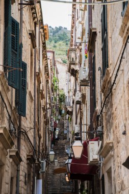 Eski Dubrovnik 'te küçük bir sokak