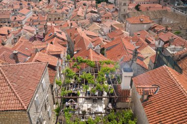 Hırvatistan 'ın Dubrovnik kentindeki çatı restoranı 30 Nisan 2019
