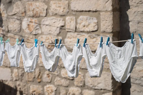 World Heritage Underwear Dry Hang Old Town Dubrovnik Croatia — стокове фото