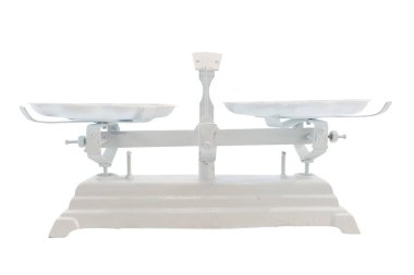 Beyaz boyalı vintage ölçek beyaz arkaplanda kırpma yolu ile izole