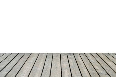 Ahşap zemin beyaz arkaplanda izole edildi