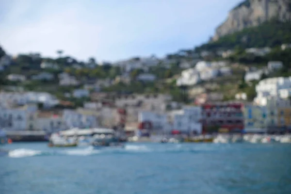 Suddig Utsikt Över Kusten Hamn Italien — Stockfoto