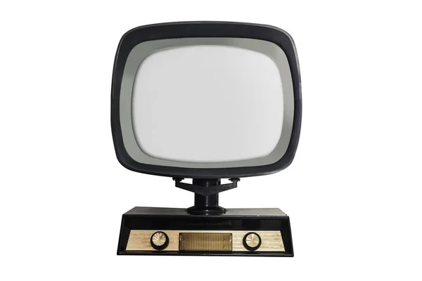 Velho Monitor Tela Vintage Isolado Fundo Branco — Fotografia de Stock