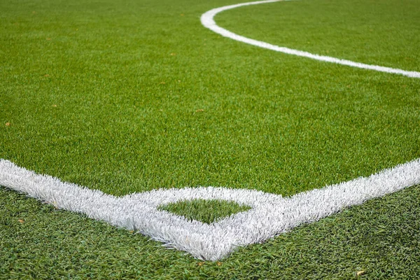 artificial grass in soccer field corner