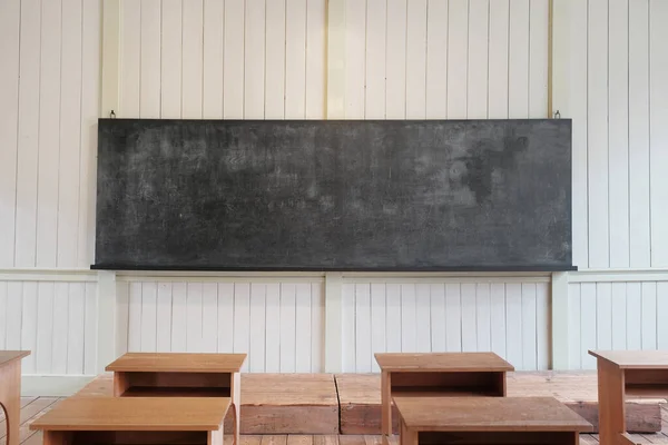 Old Chalkboard Classic Wooden Classroom — Stock Photo, Image