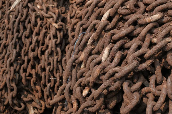 Rusty Chains Used Shipping Industry — Stock Photo, Image