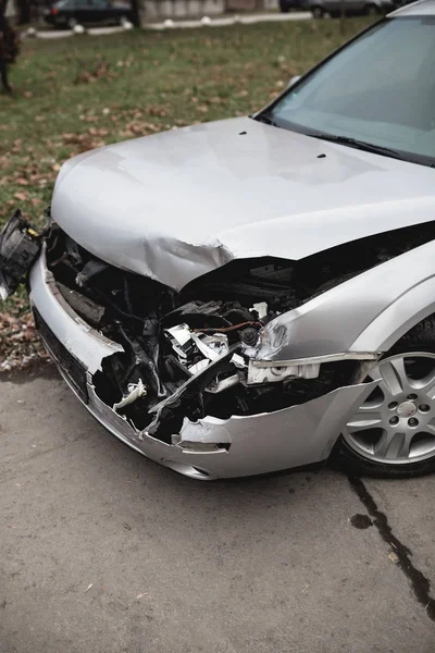 Accident Voiture Dans Rue Ville — Photo