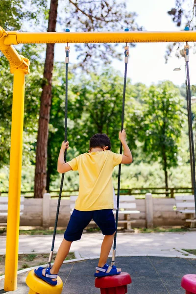 Cute Little Boy Playing Park — Stock Photo, Image