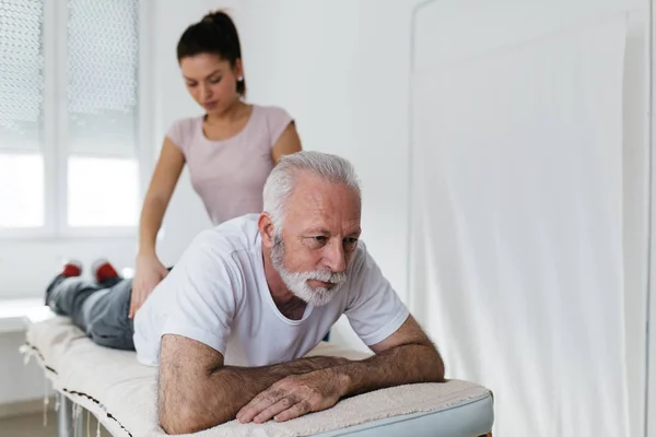 Senior Man Having Massage Rehabilitation Center — Stock Photo, Image