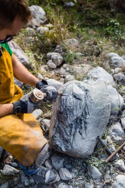 Taş sanatçı heykeltraş sanat.