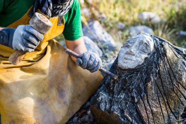 Taş sanatçı heykeltraş sanat.
