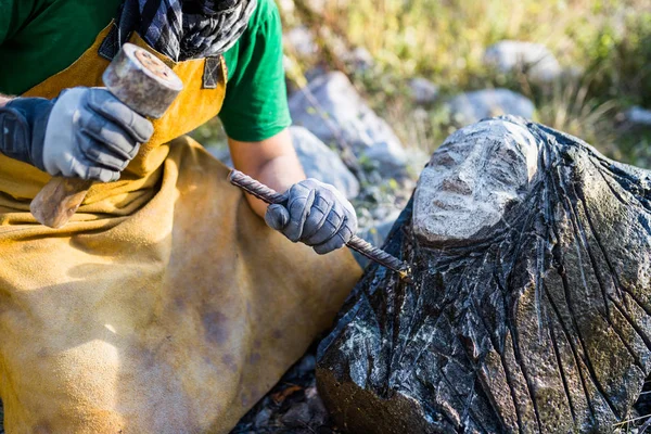 Taş sanatçı heykeltraş sanat.
