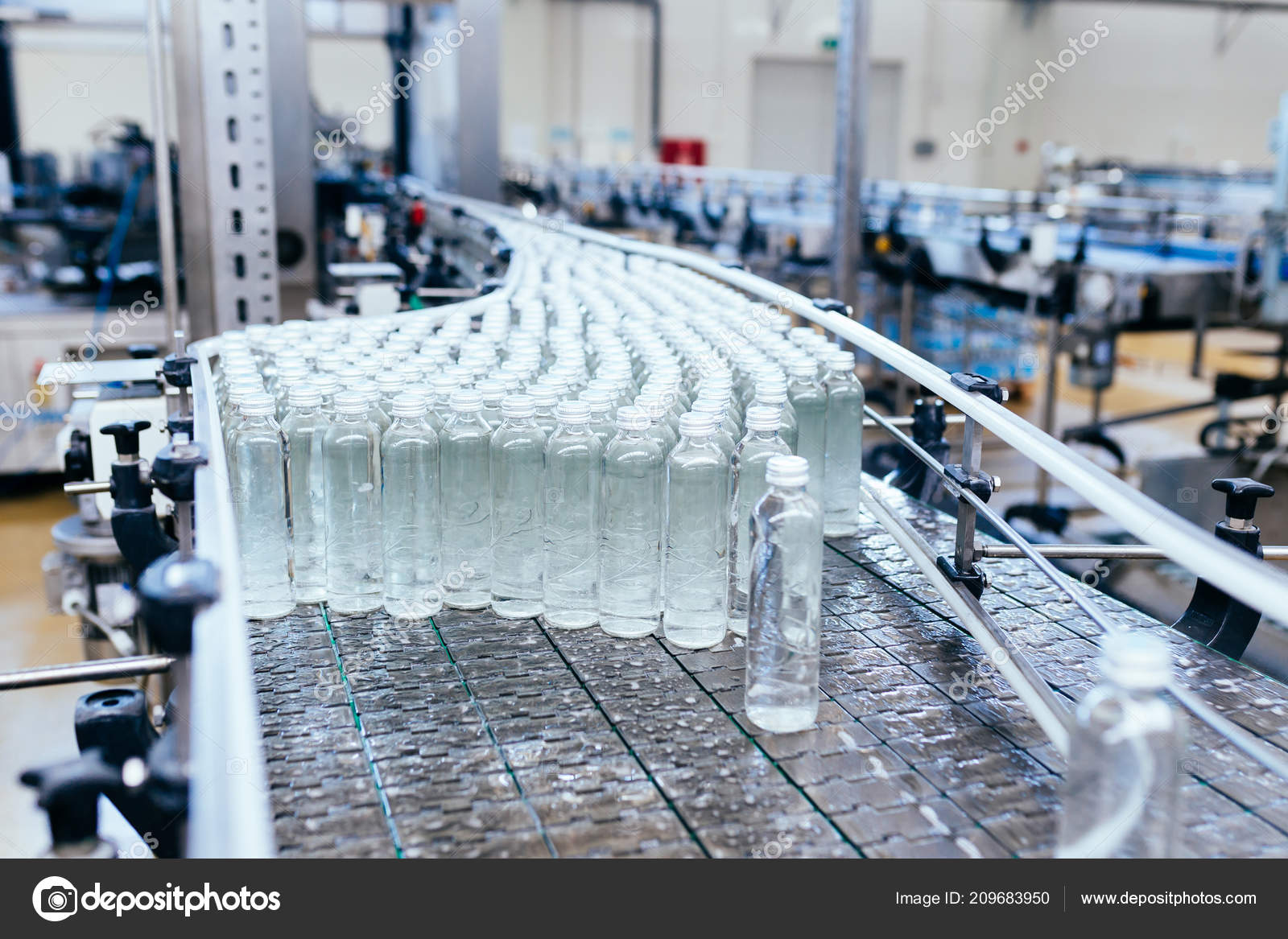 Bottling Plant Water Bottling Processing Selective Focus Stock Photo by ©nenadovicphoto@gmail.com