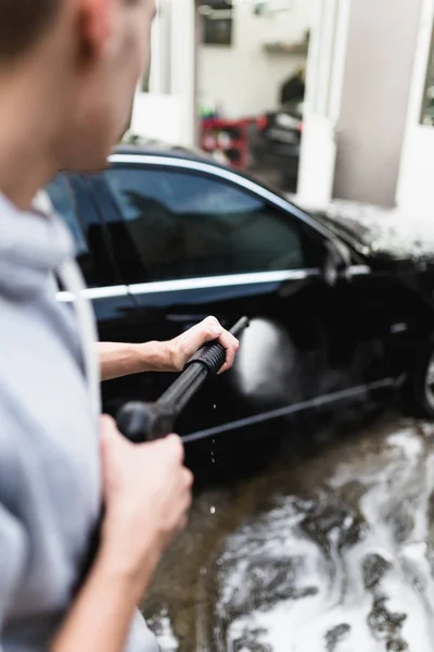 Lavado Autos Limpieza Coches Con Agua Alta Presión —  Fotos de Stock