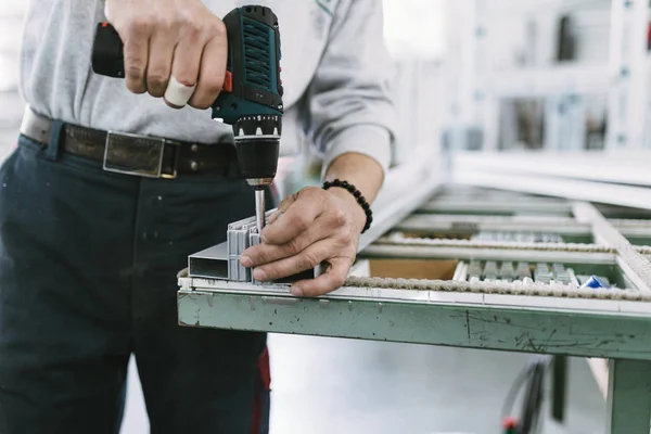 Alüminyum Pvc Pencere Kapı Üretimi Için Fabrika Pvc Kapı Pencereleri — Stok fotoğraf