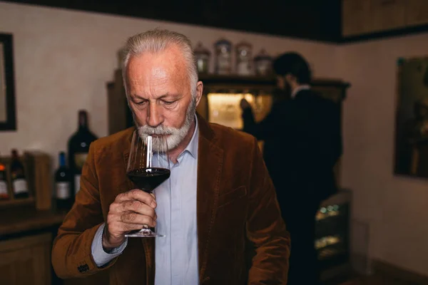 Winemakers Wine Cellar Holding Glass Wine Checking Sommeliers Testing Wines — ストック写真