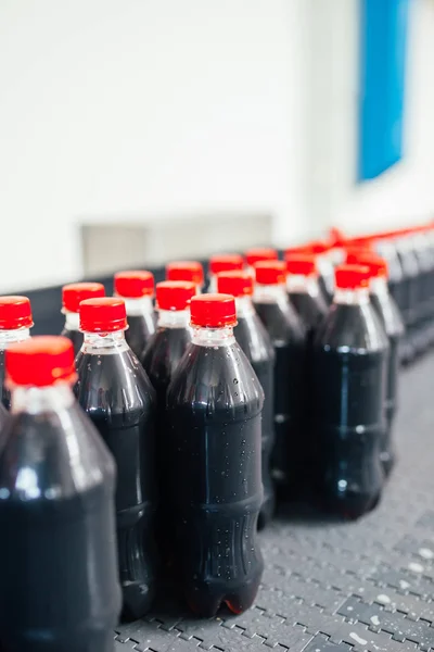 Bottelfabriek Black Juice Bottellijn Voor Het Verwerken Bottelen Van Sap — Stockfoto