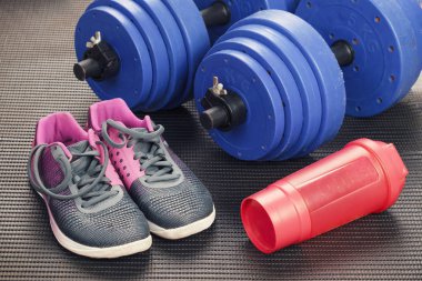 Fitness spor aksesuarları. Spor yaşam tarzı