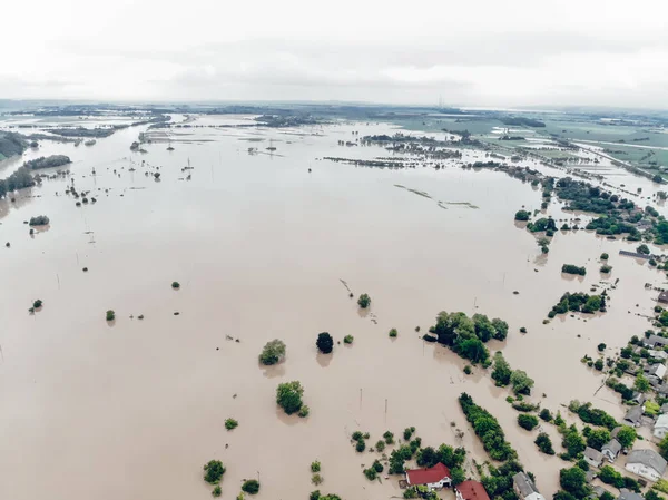 Perubahan Iklim Dan Efek Pemanasan Global Banjir Desa Peternakan Dan Stok Gambar Bebas Royalti
