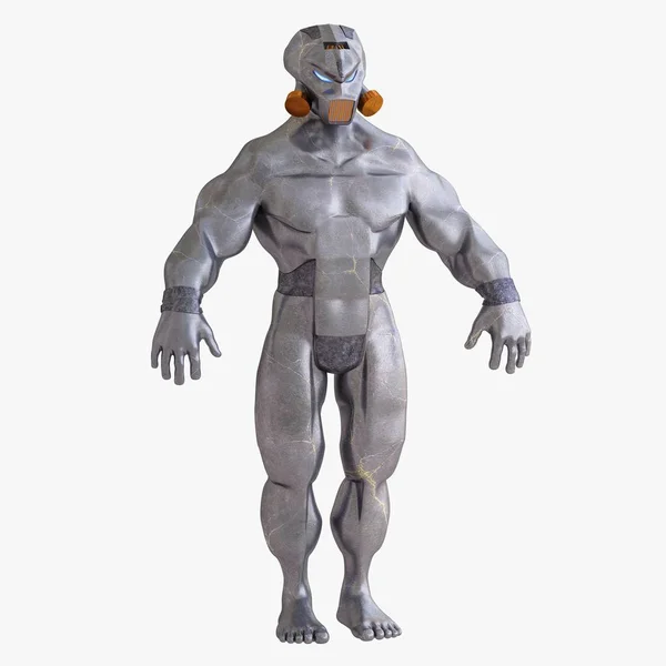 Rendering Cyborg Character Isolated White Background — Stock Photo, Image