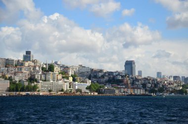 Istanbul, Türkiye - 12 Mayıs 2018: Şehir manzarası görünümünden Bosphrous