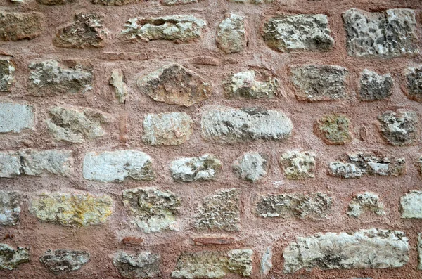 Античная Натуральная Каменная Стена Старая Каменная Текстура Фон Стена Замка — стоковое фото