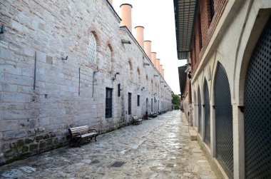 Istanbul, Türkiye - 11 Mayıs 2018: Sultanların Mutfaklar, Topkapı Sarayı, Istanbul, Türkiye