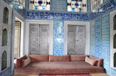 Istanbul, Türkiye - 11 Mayıs 2018: Bağdat Pavilion iç Topkapı Sarayı, Istanbul, Türkiye