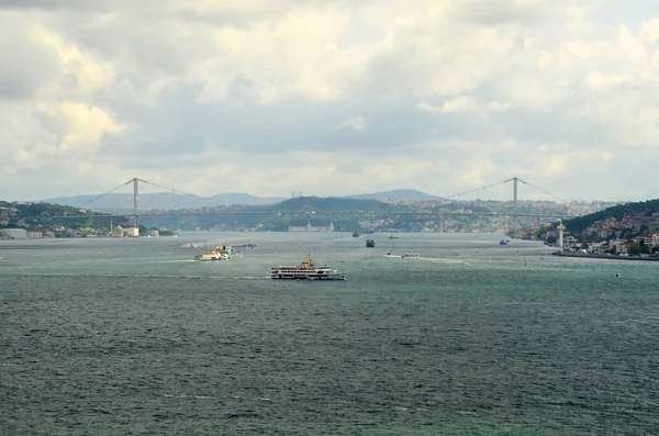 Вид Стамбульский Мост Босфор Стамбуле Турция — стоковое фото