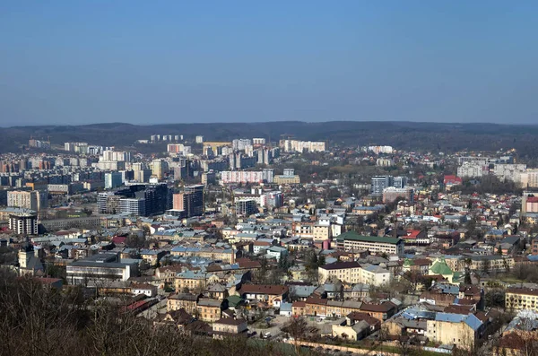 Город Львов Украина Вид Сверху Холма Лиза Лион Весенняя Панорама — стоковое фото