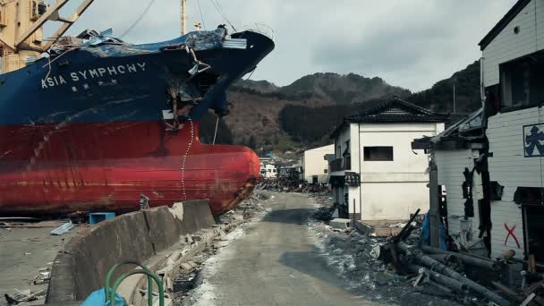 Tsunami Japonya 2011 Fukushima — Stok video