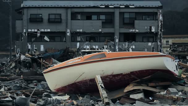 Tsunami Japonya 2011 Fukushima — Stok video