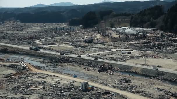 Japonsko Tsunami 2011 Fukušima — Stock video