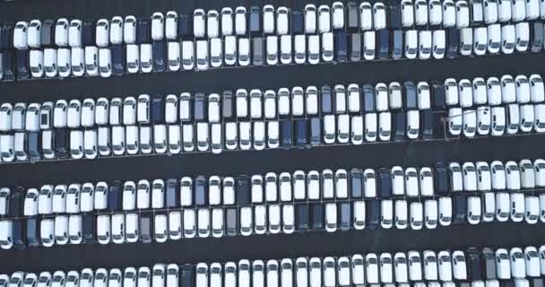 Parkeringsplads Lastbil Luften Udsigt – Stock-video