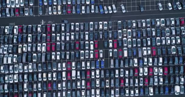 Parkeringsplads Lastbil Luften Udsigt – Stock-video