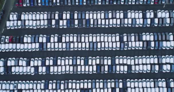 Car Park Truck Aerial View — Stock Video