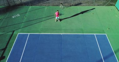 Tenis oyuncu havadan görünümü
